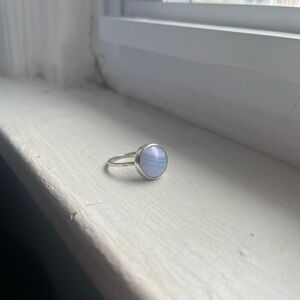 Handmade .925 Sterling Silver Ring Blue Lace Stone Size 8